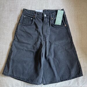 H&M Bermuda Denim High Waist Loose Fit